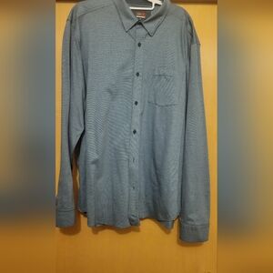 Johnston & Murphy Blue Patterned Button-Down Shirt
